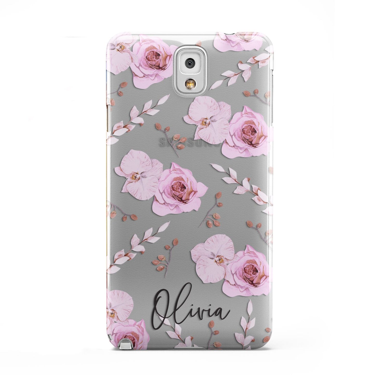 Personalised Dusty Pink Flowers Samsung Galaxy Note 3 Case