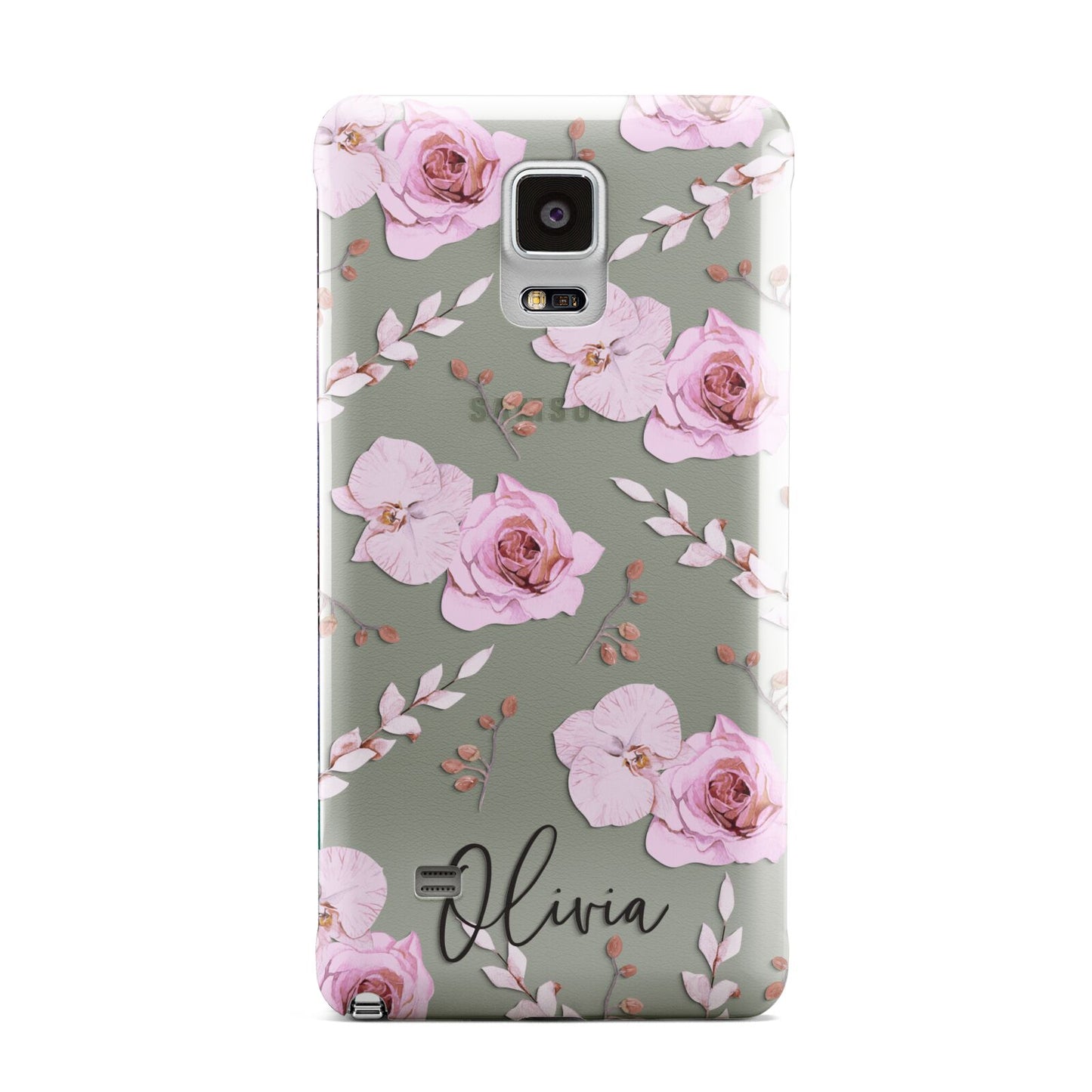 Personalised Dusty Pink Flowers Samsung Galaxy Note 4 Case