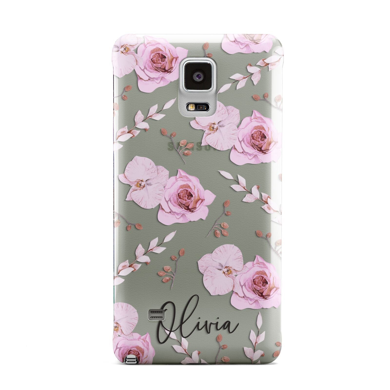 Personalised Dusty Pink Flowers Samsung Galaxy Note 4 Case