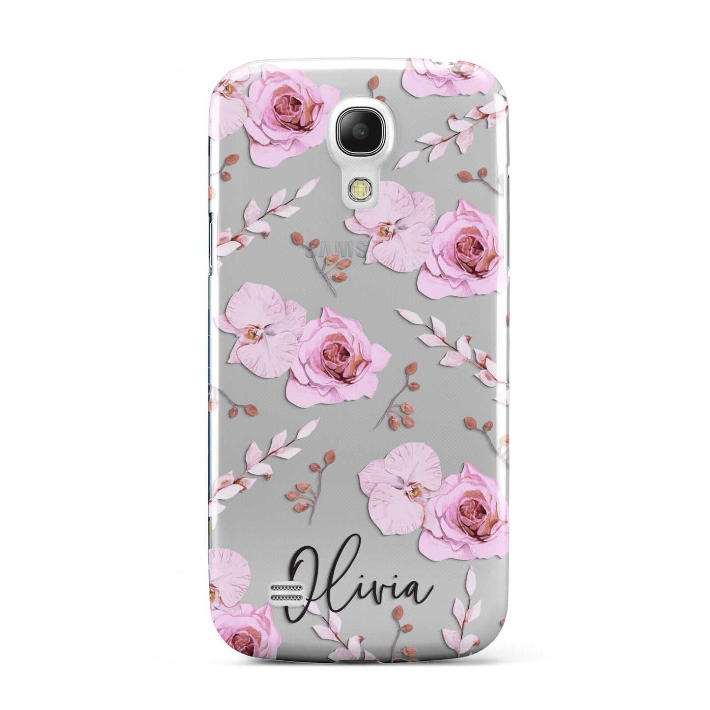 Personalised Dusty Pink Flowers Samsung Galaxy S4 Mini Case