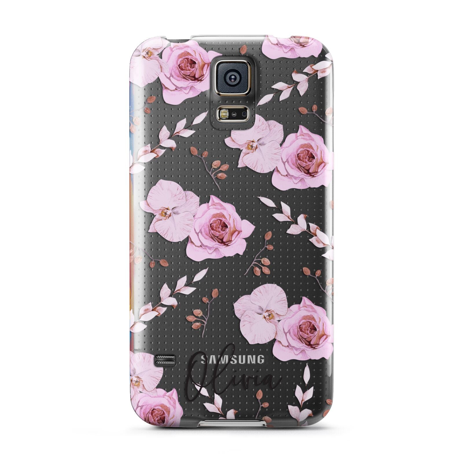 Personalised Dusty Pink Flowers Samsung Galaxy S5 Case