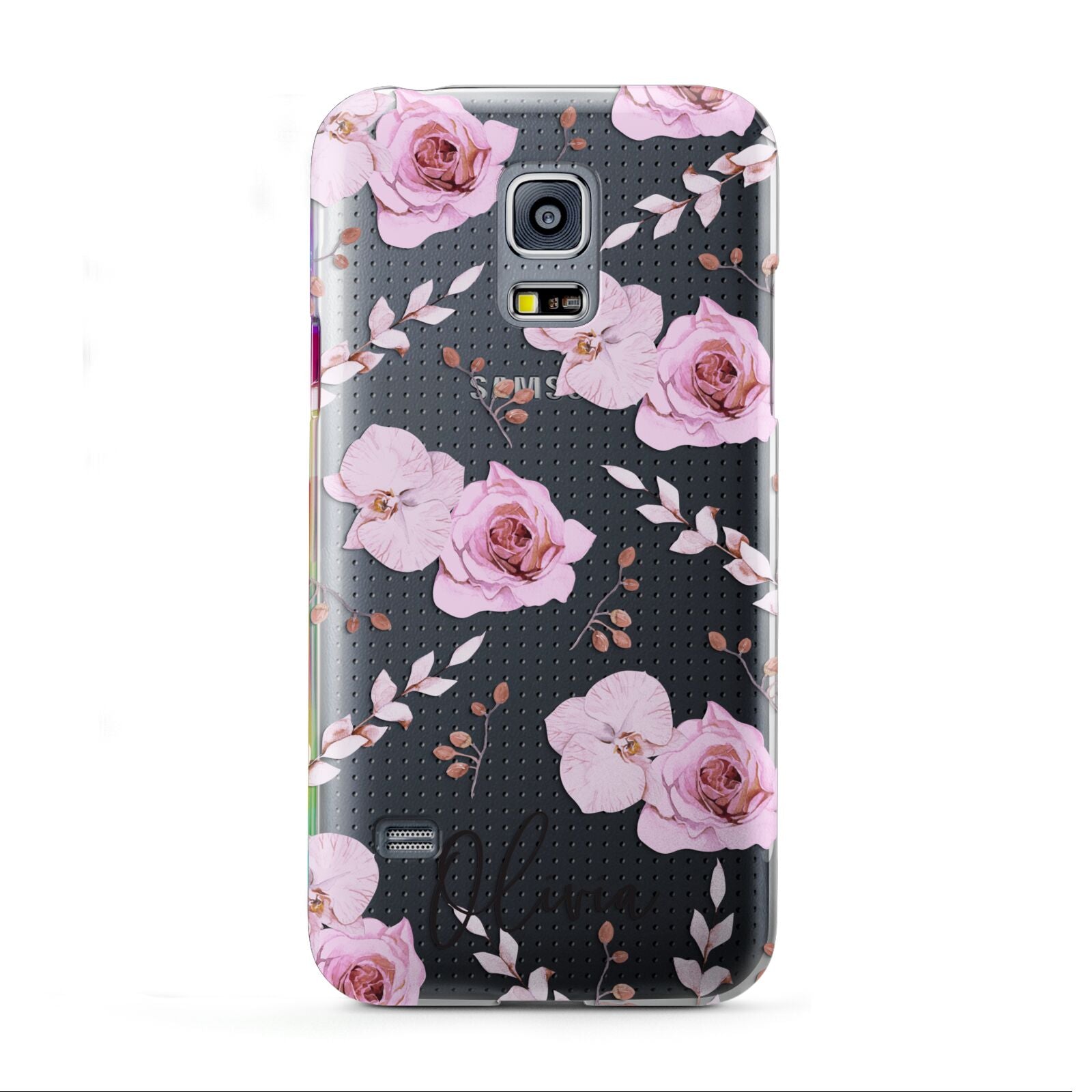 Personalised Dusty Pink Flowers Samsung Galaxy S5 Mini Case