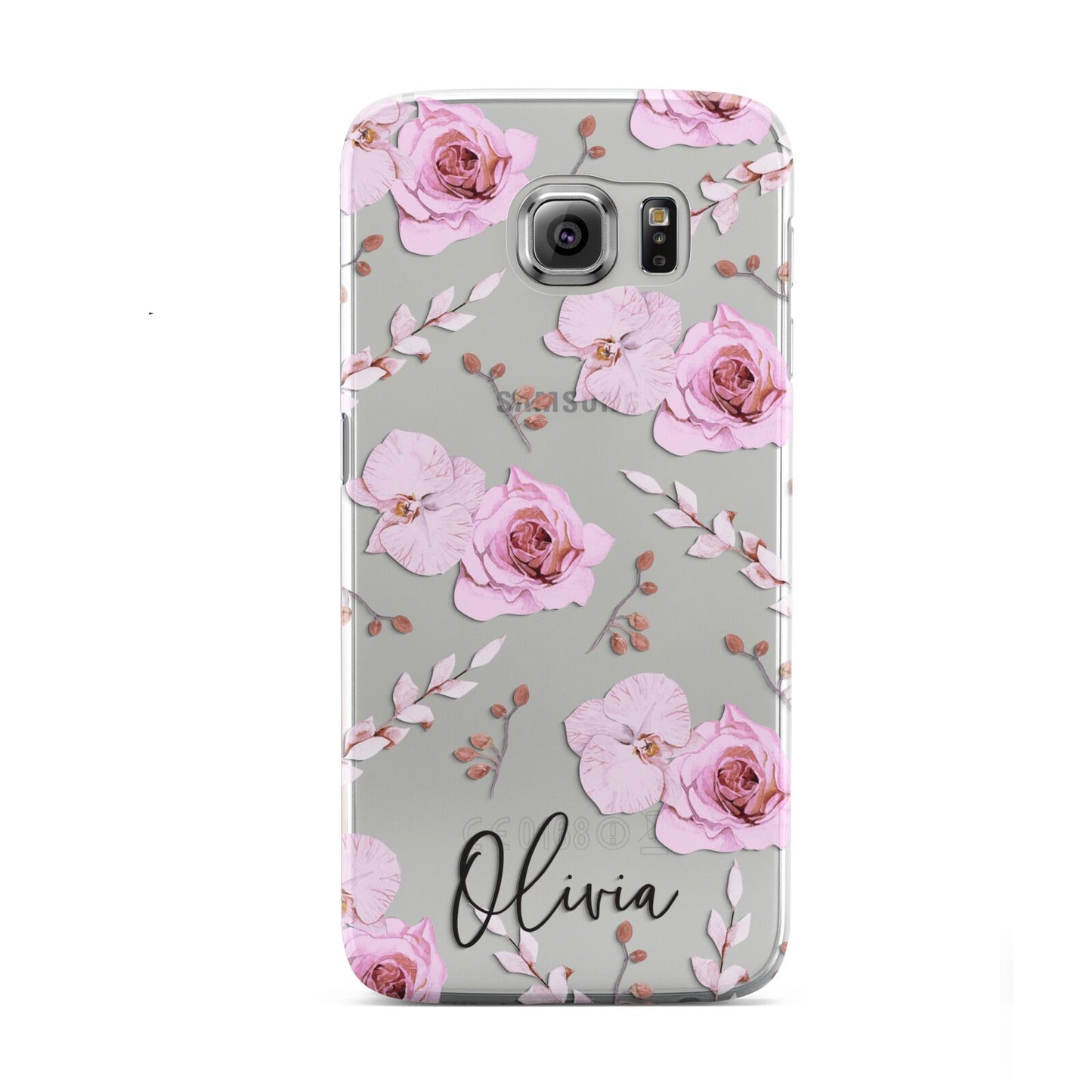 Personalised Dusty Pink Flowers Samsung Galaxy S6 Case