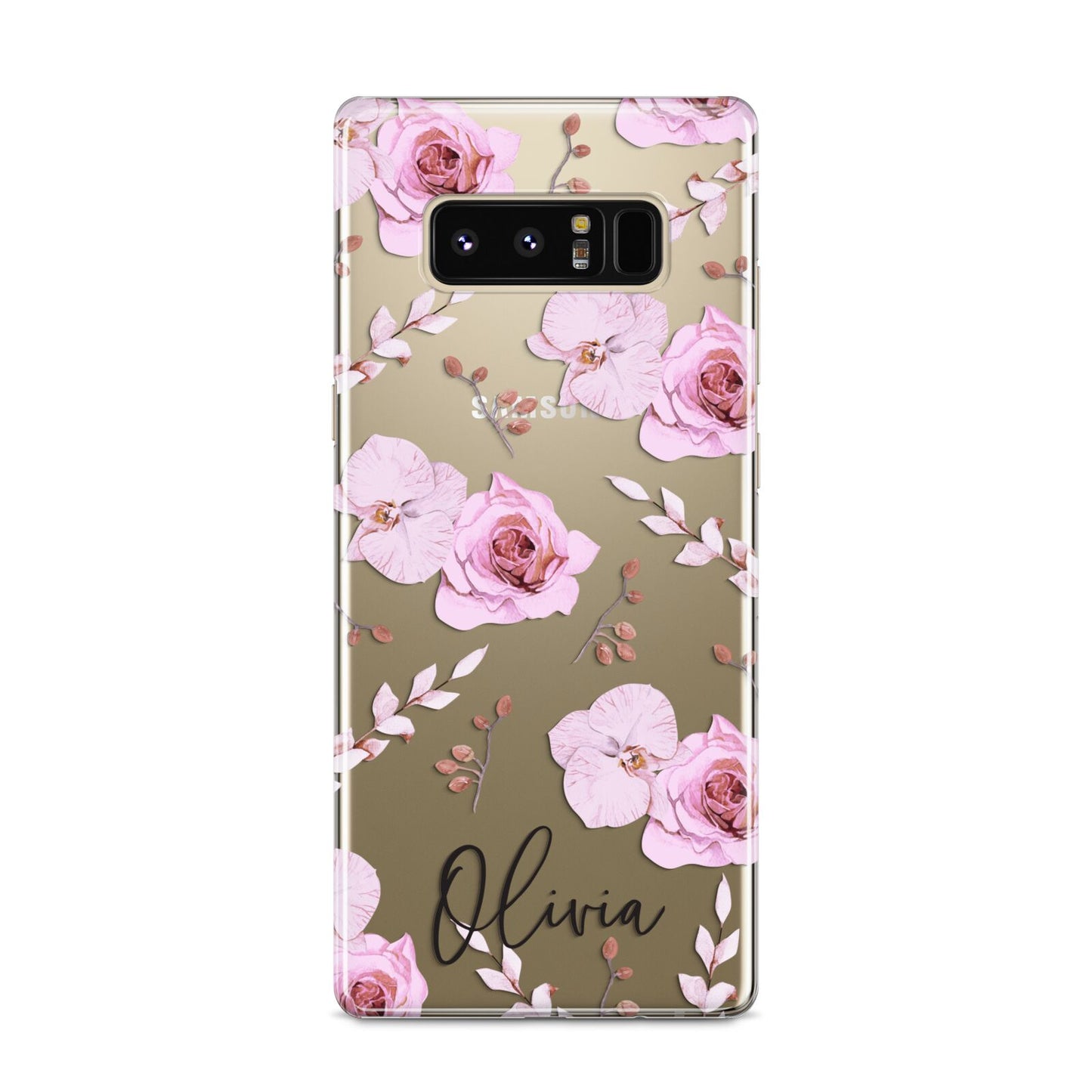 Personalised Dusty Pink Flowers Samsung Galaxy S8 Case