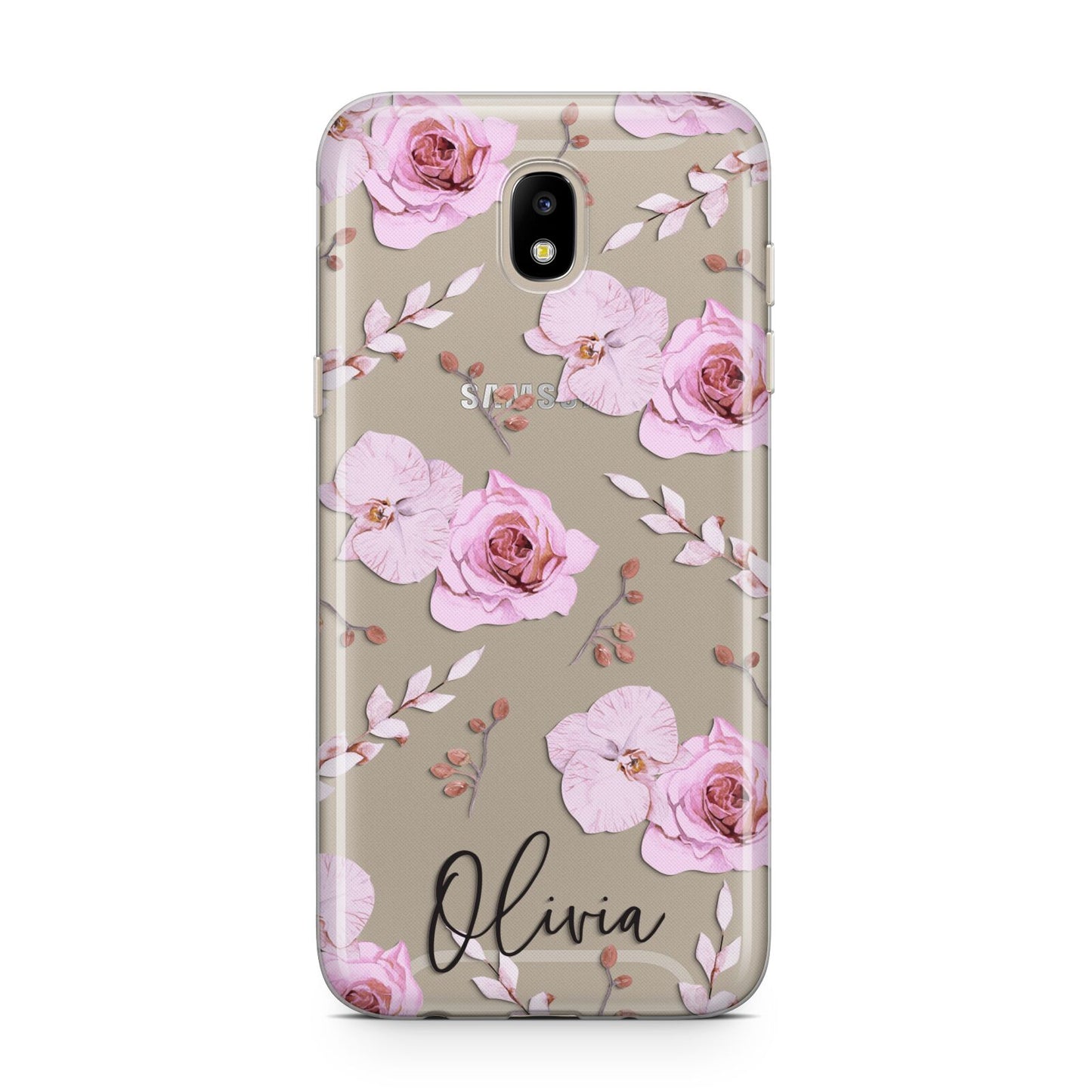 Personalised Dusty Pink Flowers Samsung J5 2017 Case