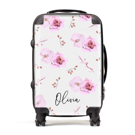 Personalised Dusty Pink Flowers Suitcase