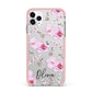 Personalised Dusty Pink Flowers iPhone 11 Pro Max Impact Pink Edge Case