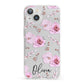 Personalised Dusty Pink Flowers iPhone 13 Clear Bumper Case