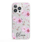 Personalised Dusty Pink Flowers iPhone 13 Pro Clear Bumper Case