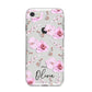 Personalised Dusty Pink Flowers iPhone 8 Bumper Case on Silver iPhone