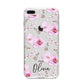 Personalised Dusty Pink Flowers iPhone 8 Plus Bumper Case on Silver iPhone