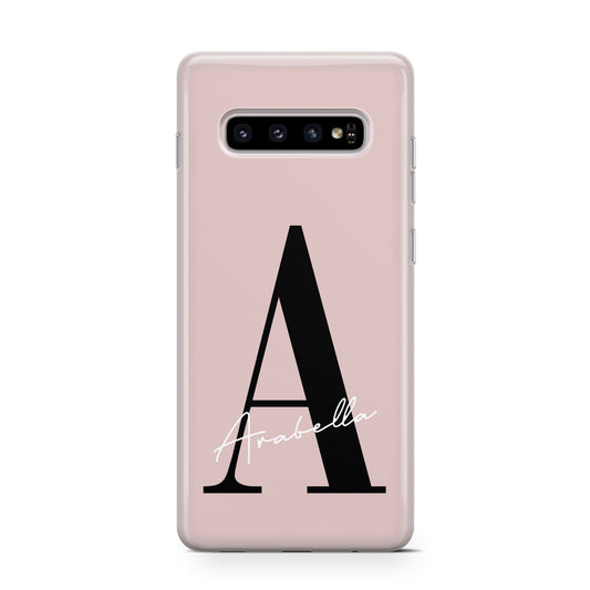 Personalised Dusty Pink Initial Protective Samsung Galaxy Case