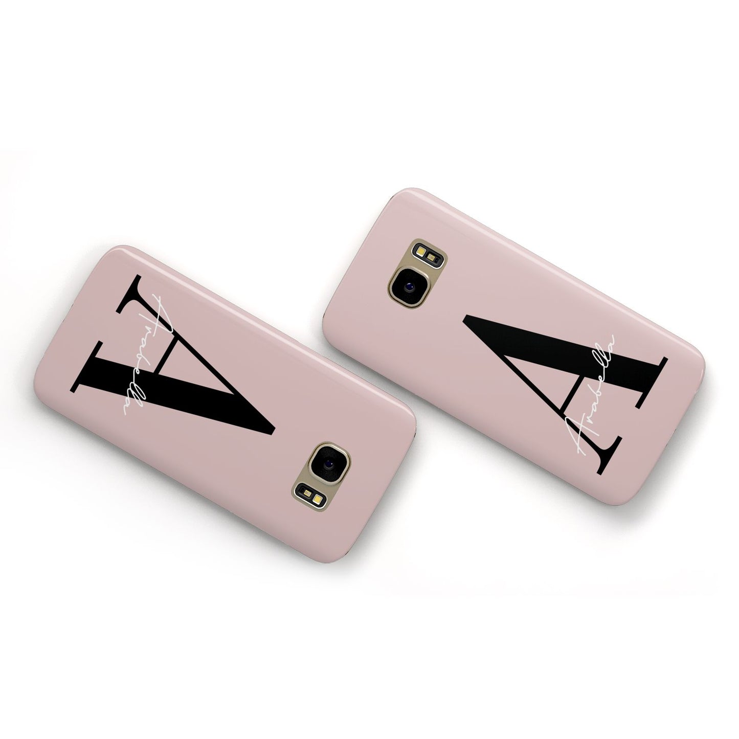 Personalised Dusty Pink Initial Samsung Galaxy Case Flat Overview