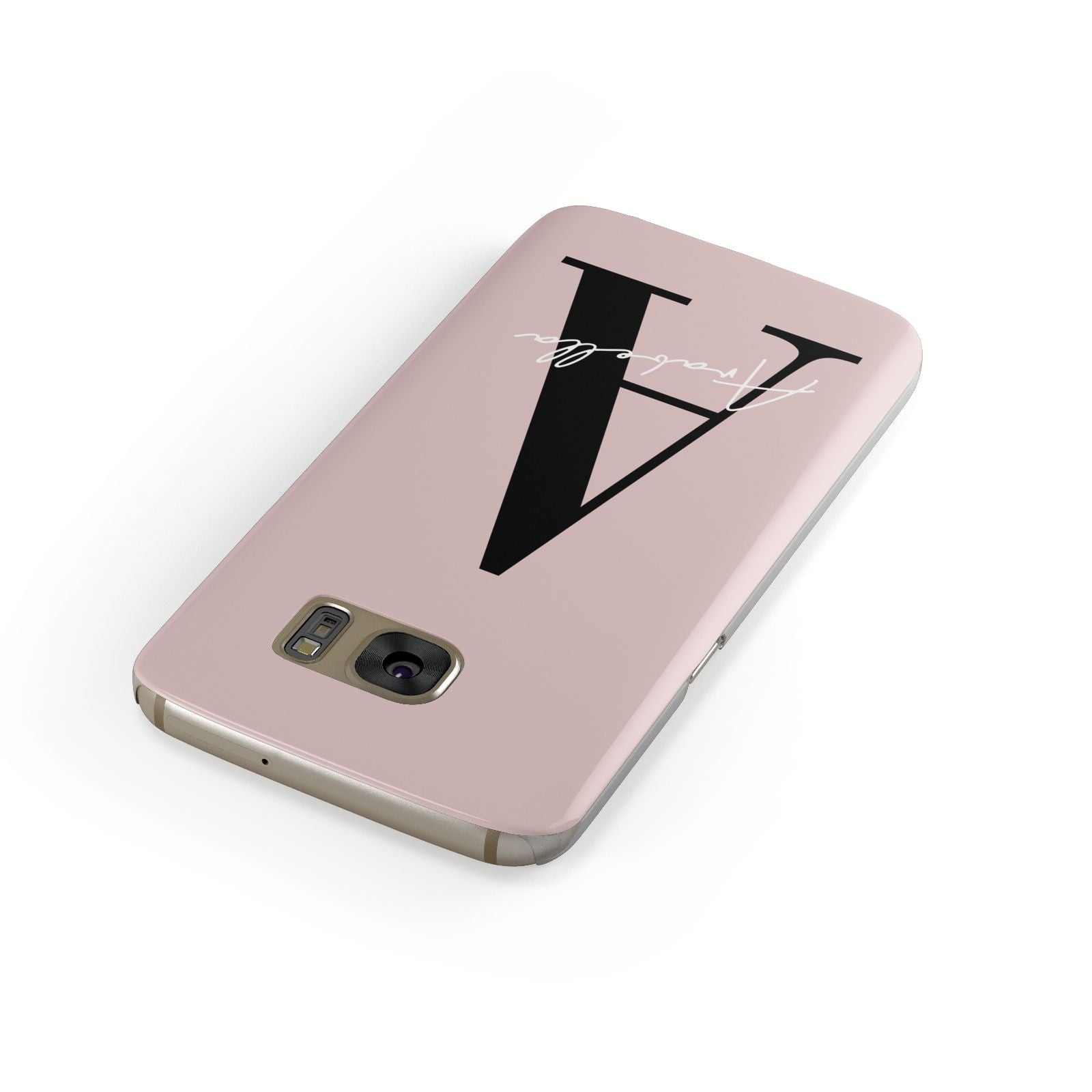 Personalised Dusty Pink Initial Samsung Galaxy Case Front Close Up