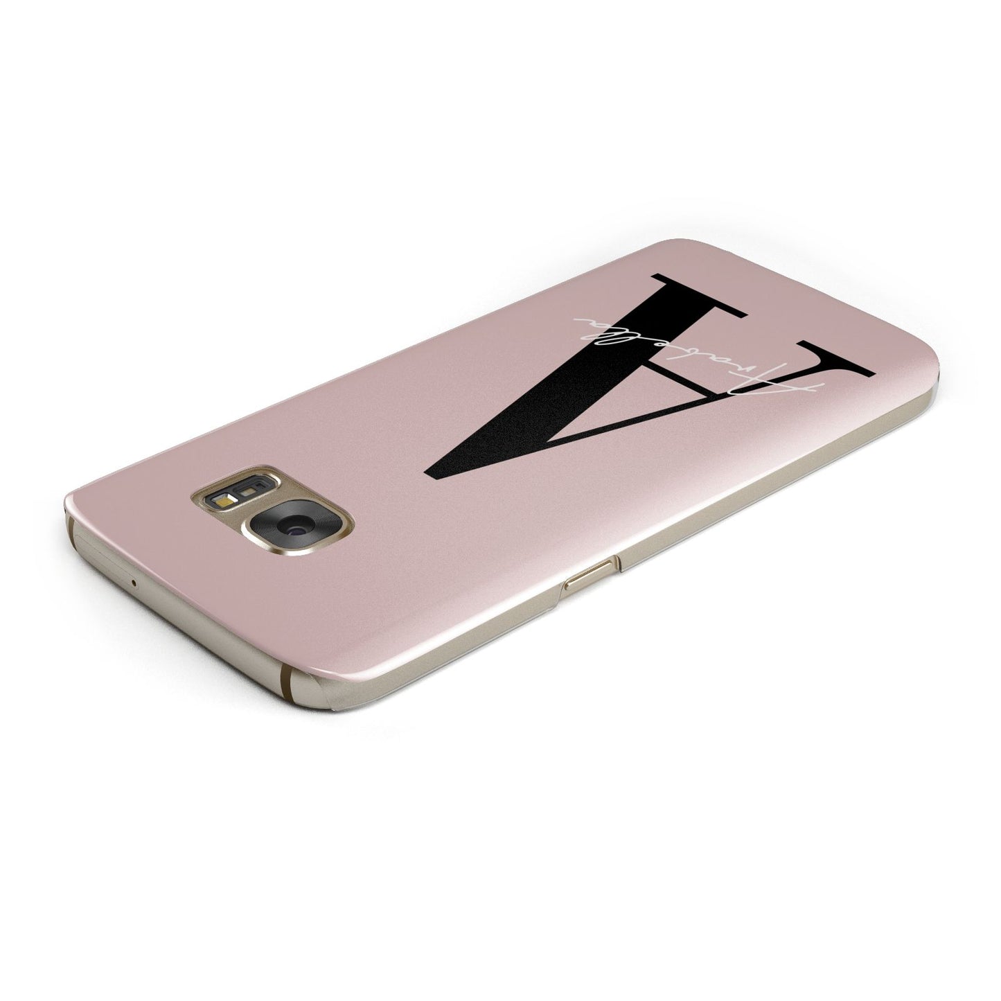 Personalised Dusty Pink Initial Samsung Galaxy Case Top Cutout