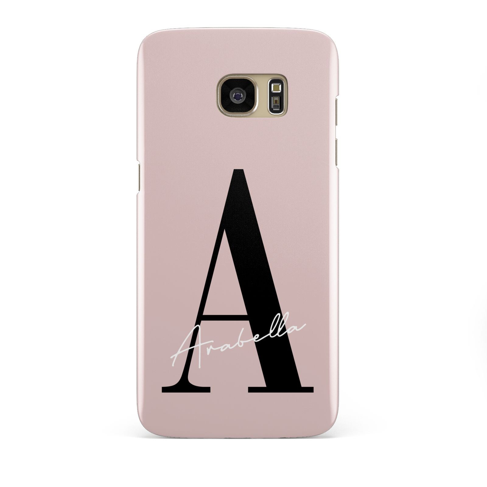 Personalised Dusty Pink Initial Samsung Galaxy S7 Edge Case