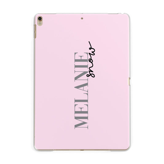 Personalised Dusty Pink Name Apple iPad Gold Case