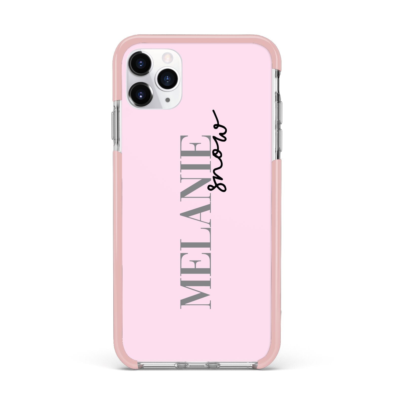 Personalised Dusty Pink Name iPhone 11 Pro Max Impact Pink Edge Case