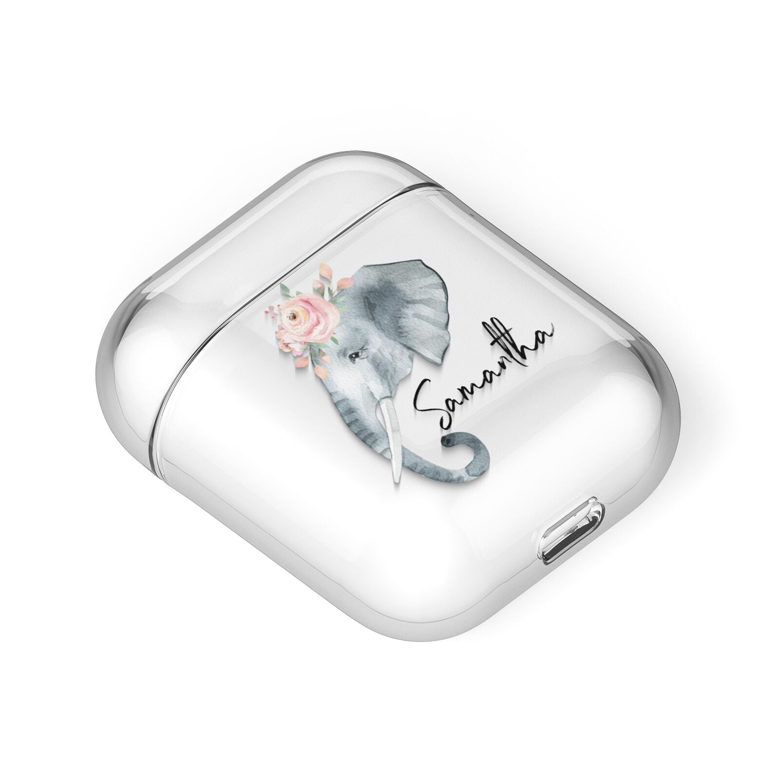 Personalised Elephant AirPods Case Laid Flat