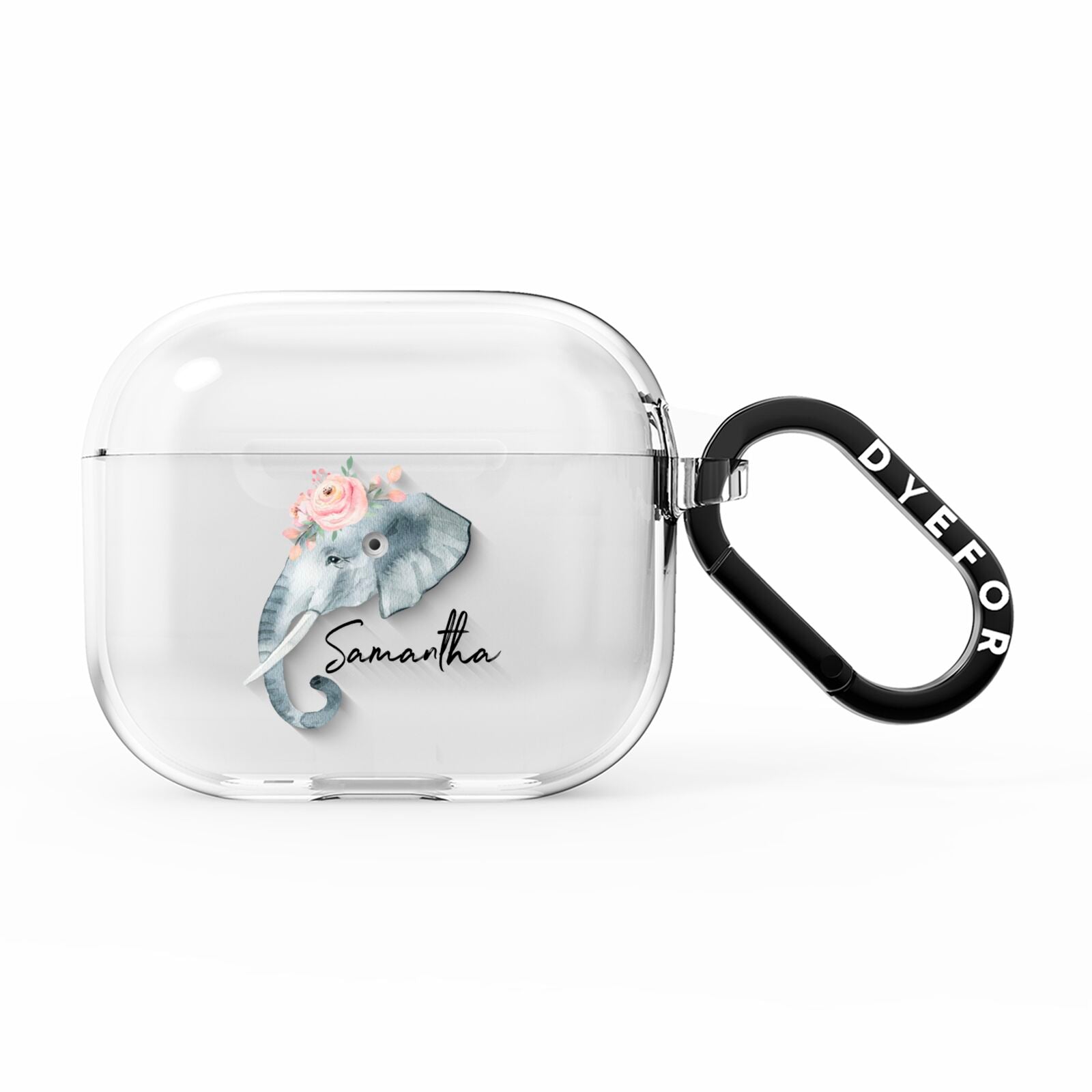 Personalised Elephant AirPods Clear Case 3rd Gen