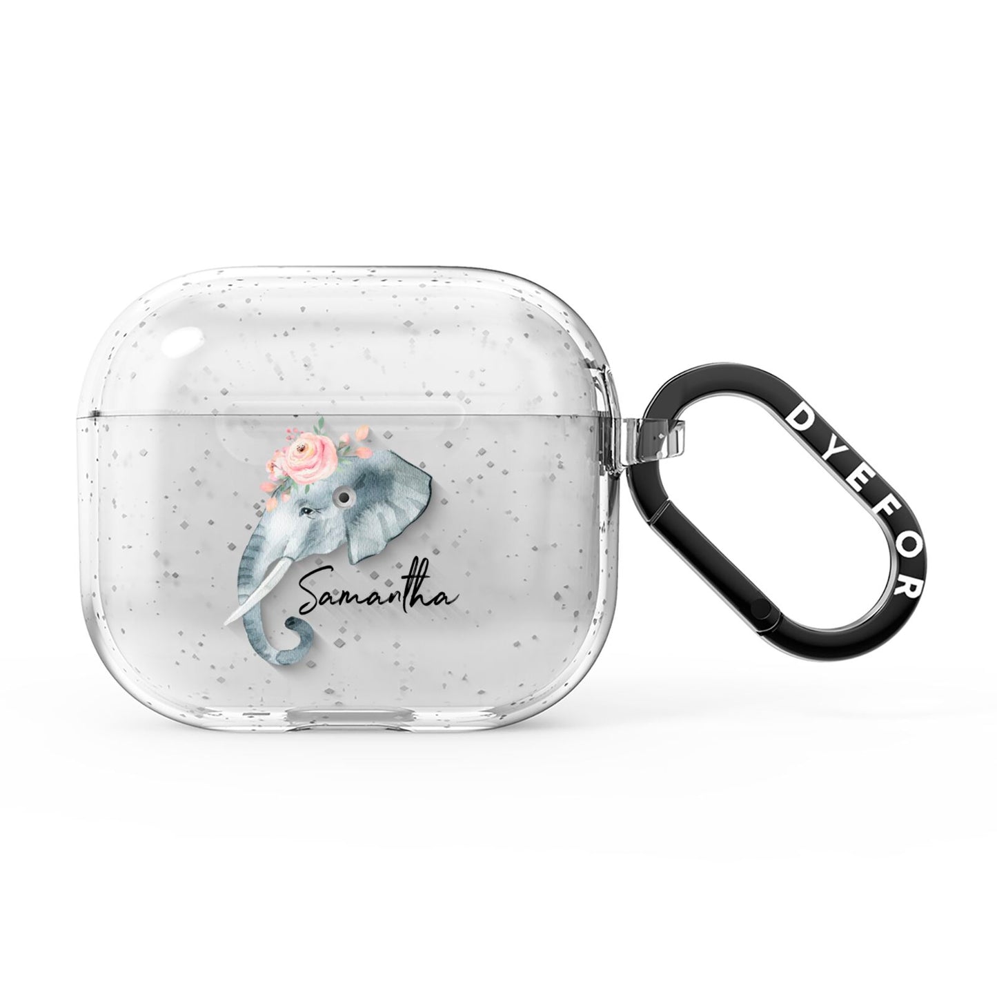 Personalised Elephant AirPods Glitter Case 3rd Gen