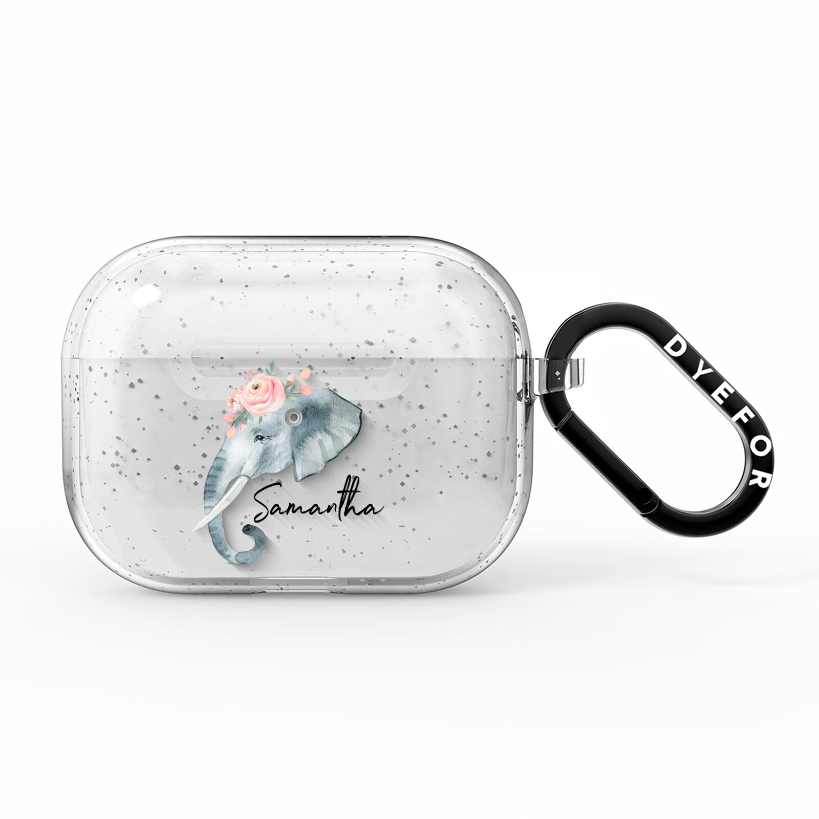 Personalised Elephant AirPods Pro Glitter Case