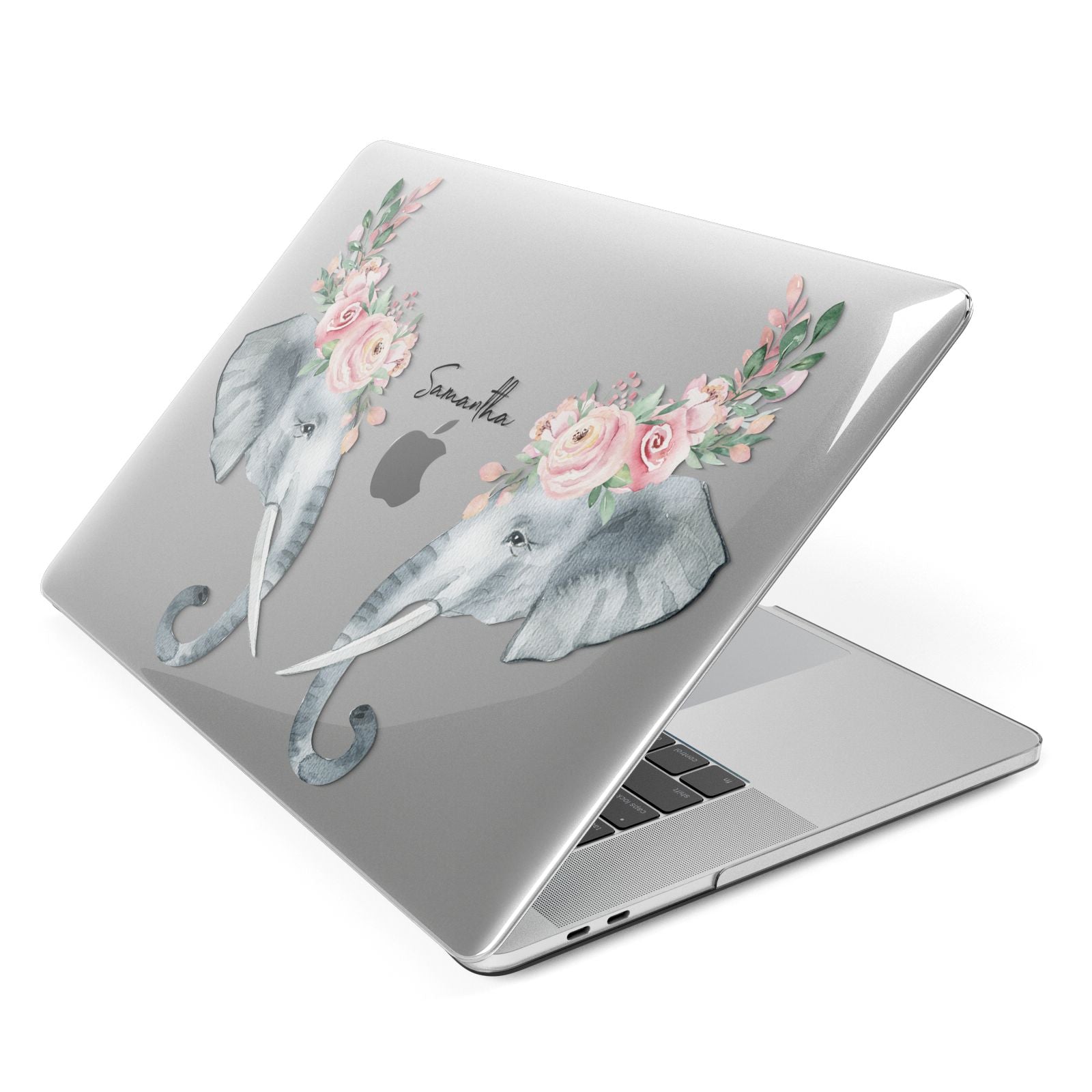 Personalised Elephant Apple MacBook Case Side View