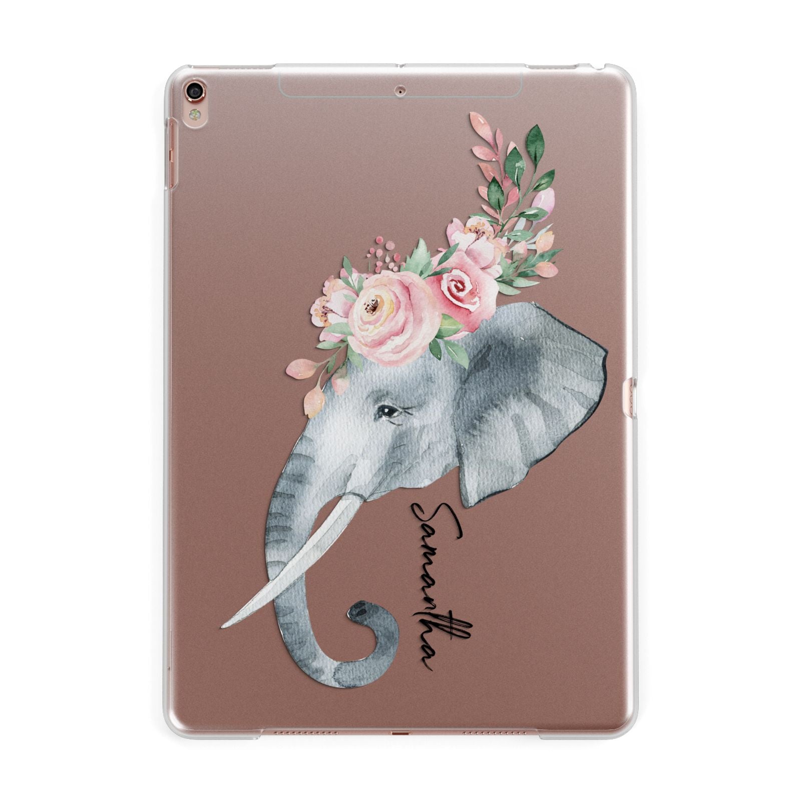 Personalised Elephant Apple iPad Rose Gold Case