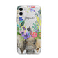 Personalised Elephant Floral Apple iPhone 11 in White with Bumper Case