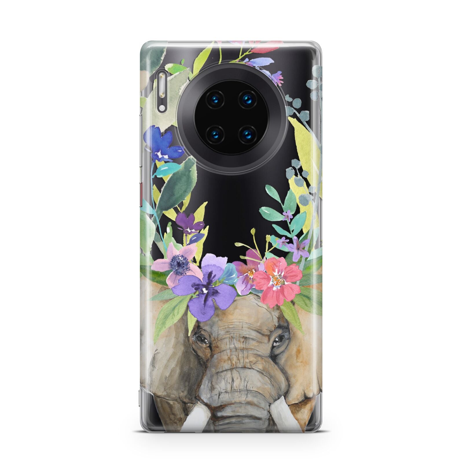 Personalised Elephant Floral Huawei Mate 30 Pro Phone Case