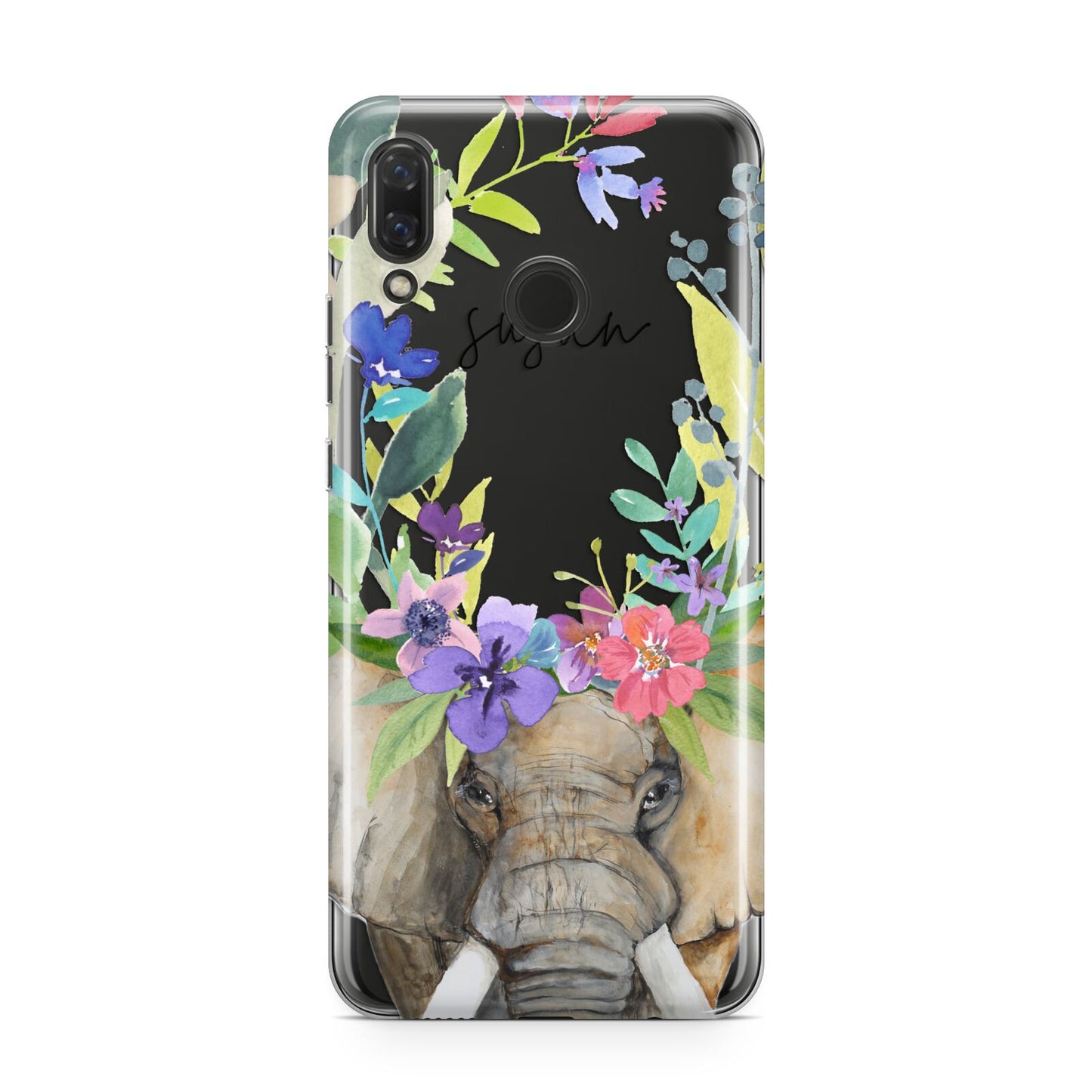 Personalised Elephant Floral Huawei Nova 3 Phone Case