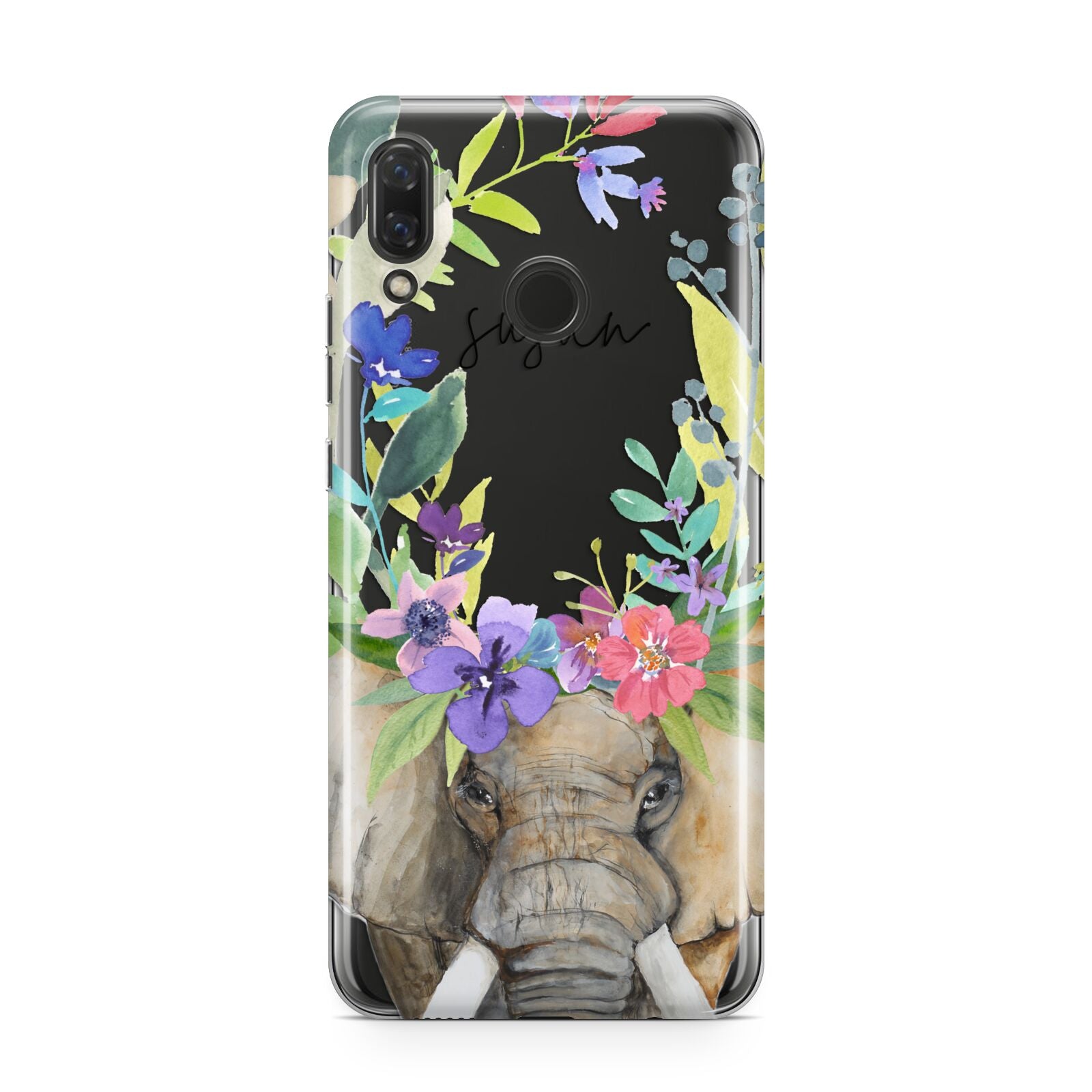 Personalised Elephant Floral Huawei Nova 3 Phone Case