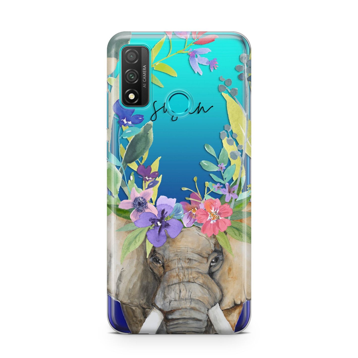 Personalised Elephant Floral Huawei P Smart 2020