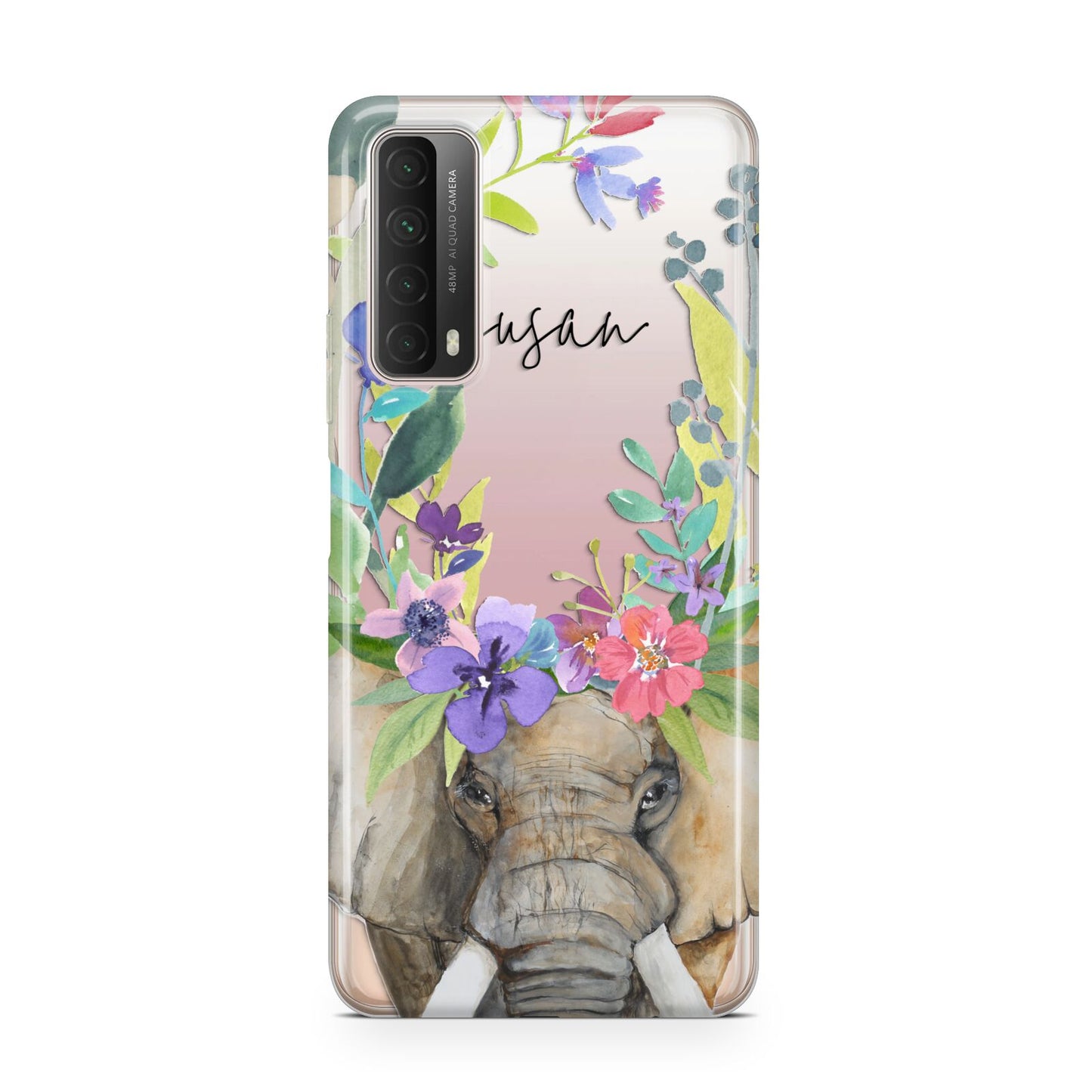 Personalised Elephant Floral Huawei P Smart 2021