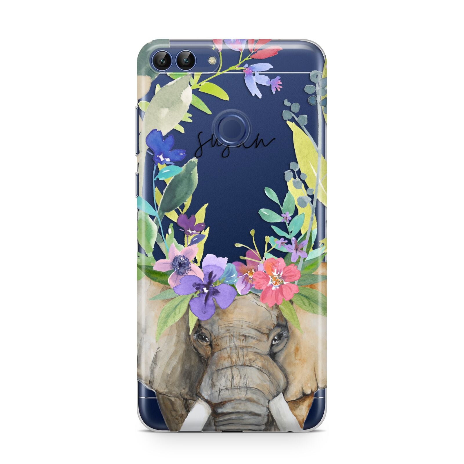 Personalised Elephant Floral Huawei P Smart Case