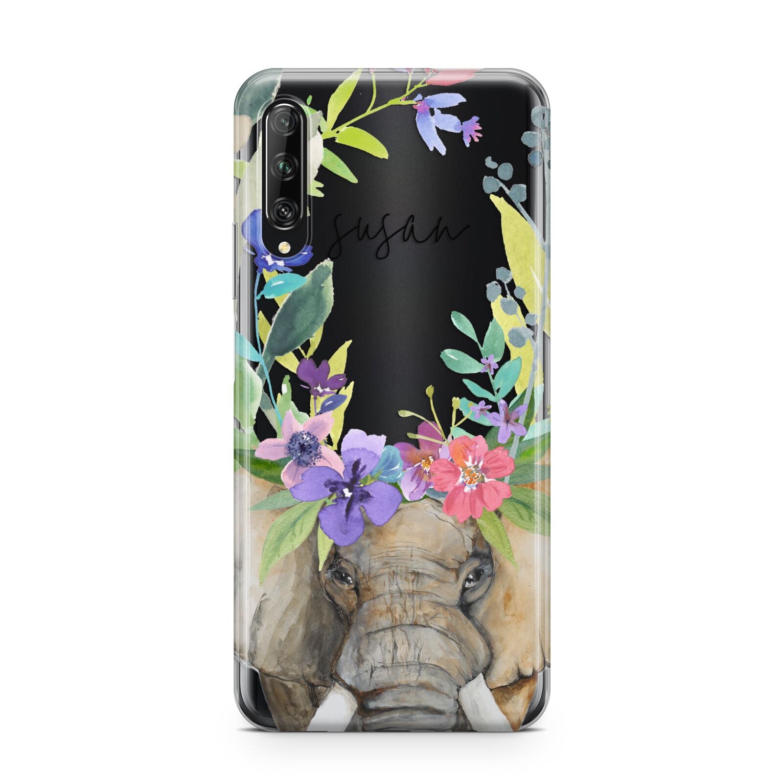 Personalised Elephant Floral Huawei P Smart Pro 2019