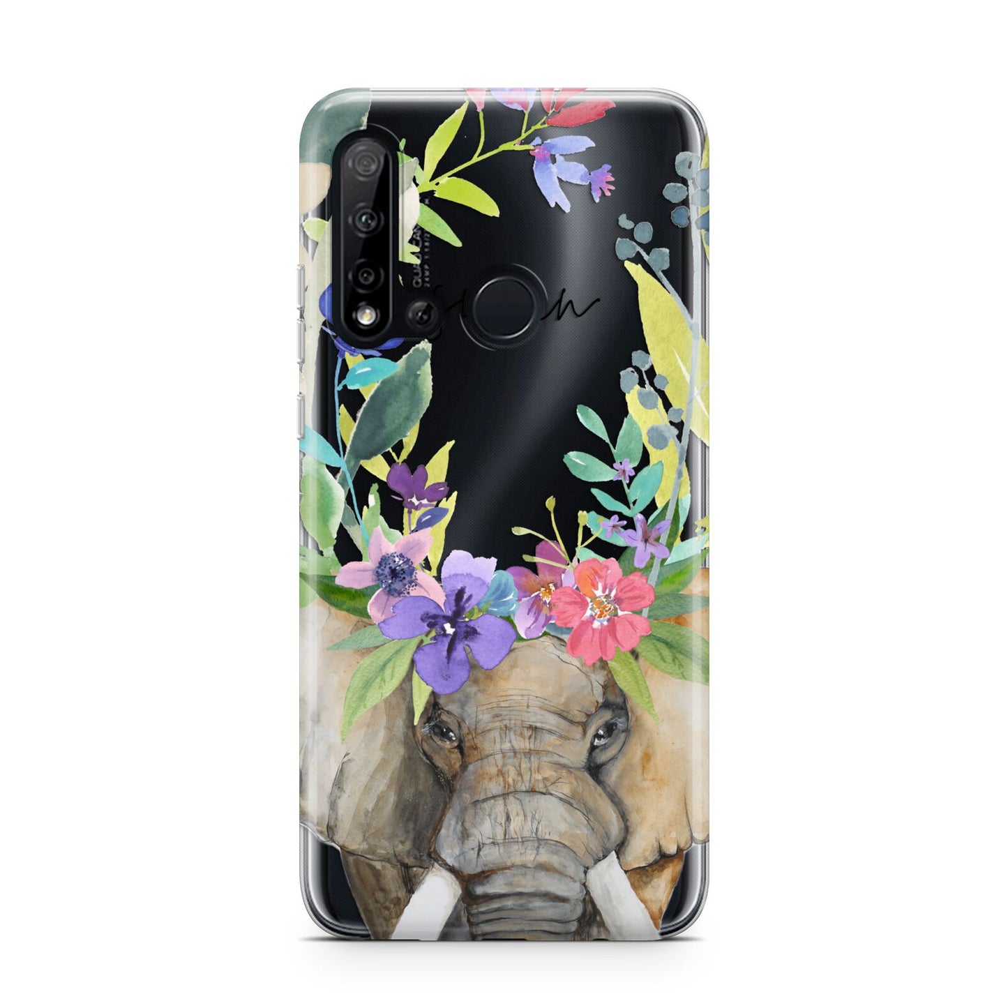 Personalised Elephant Floral Huawei P20 Lite 5G Phone Case