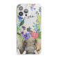 Personalised Elephant Floral iPhone 13 Pro Max Clear Bumper Case