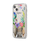 Personalised Elephant Floral iPhone 14 Plus Clear Tough Case Starlight Angled Image