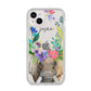 Personalised Elephant Floral iPhone 14 Plus Clear Tough Case Starlight