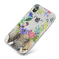 Personalised Elephant Floral iPhone X Bumper Case on Silver iPhone