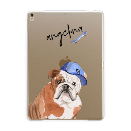 Personalised English Bulldog Apple iPad Gold Case