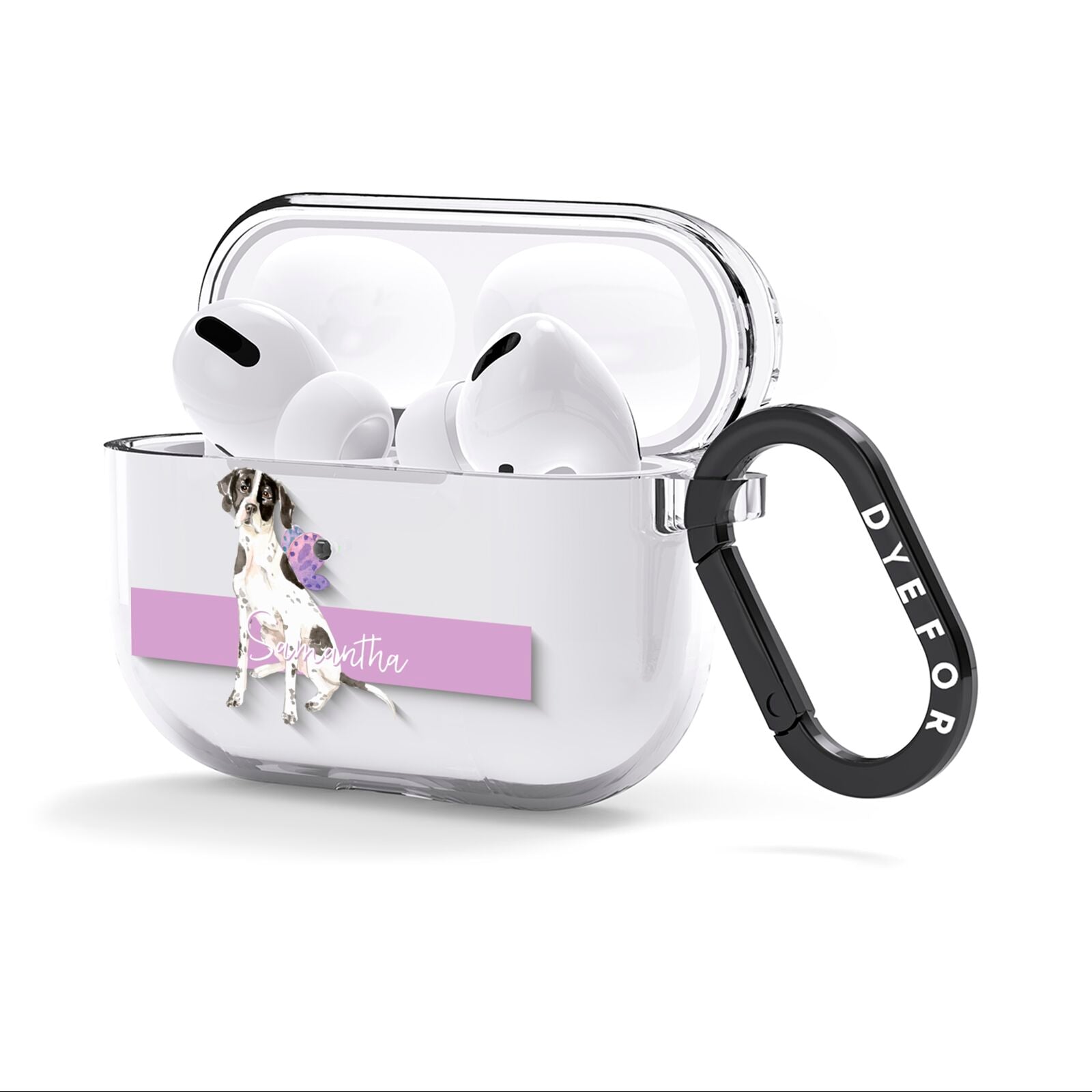 Personalised English Pointer AirPods Clear Case 3rd Gen Side Image