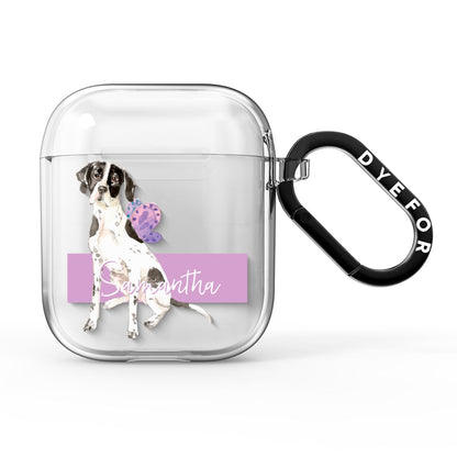 Personalised English Pointer AirPods Clear Case