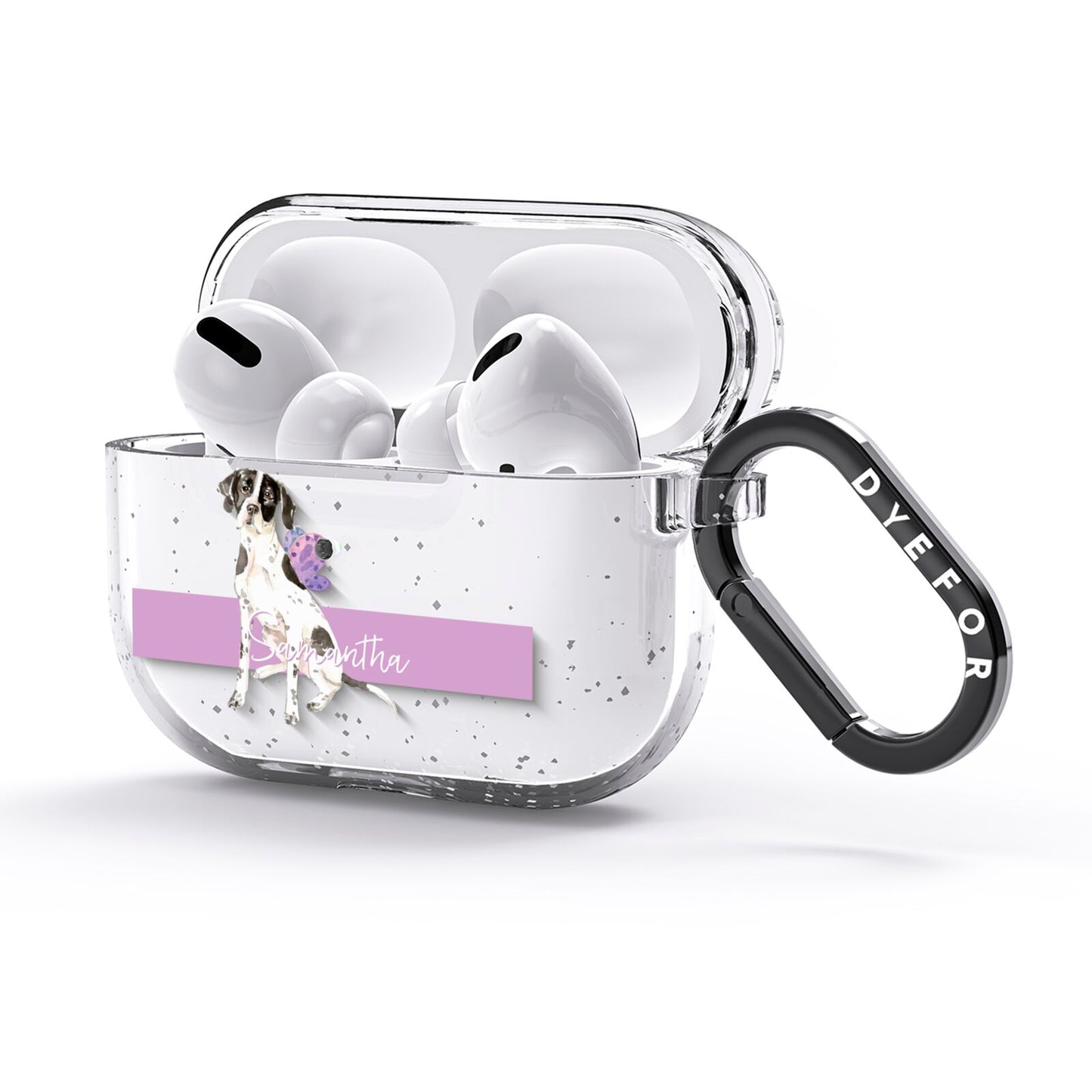 Personalised English Pointer AirPods Glitter Case 3rd Gen Side Image