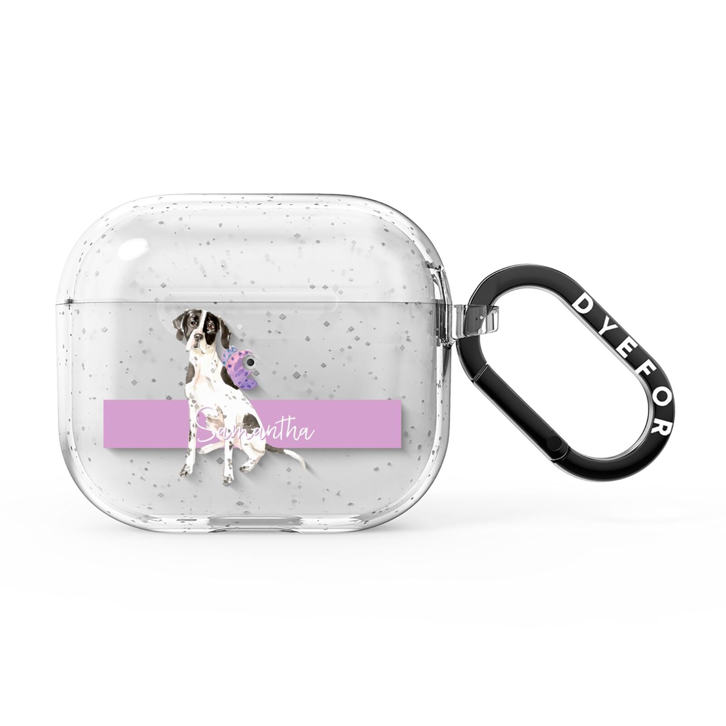 Personalised English Pointer AirPods Glitter Case 3rd Gen