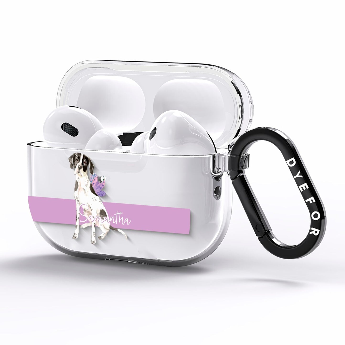 Personalised English Pointer AirPods Pro Clear Case Side Image