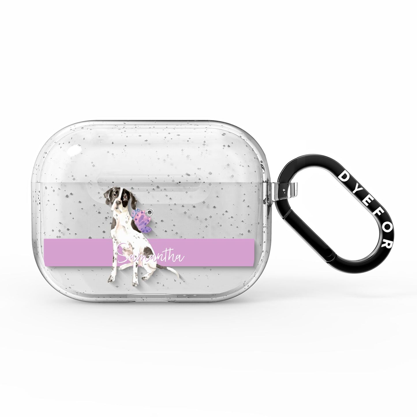 Personalised English Pointer AirPods Pro Glitter Case