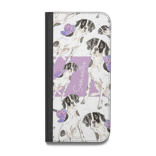 Personalised English Pointer Vegan Leather Flip iPhone Case