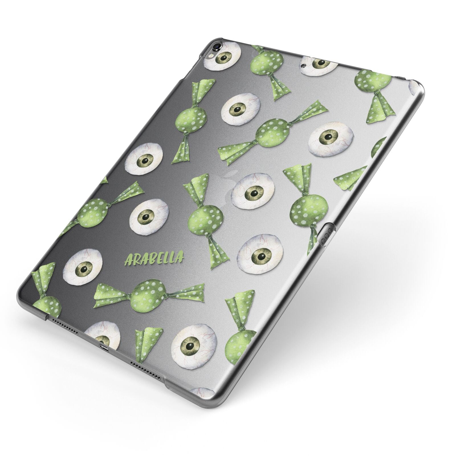 Personalised Eye Candy Halloween Apple iPad Case on Grey iPad Side View